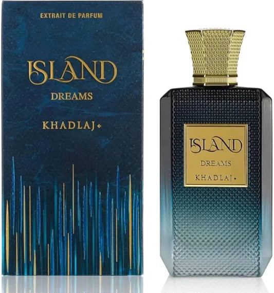 Khadlaj Island Dreams, Island Dreams perfume, Khadlaj Island Dreams Extrait de Parfum, Island Dreams 100ml, Island Dreams 3.4 oz, Khadlaj perfume unisex, unisex Extrait de Parfum, luxury unisex fragrance, Khadlaj fragrance, premium perfume