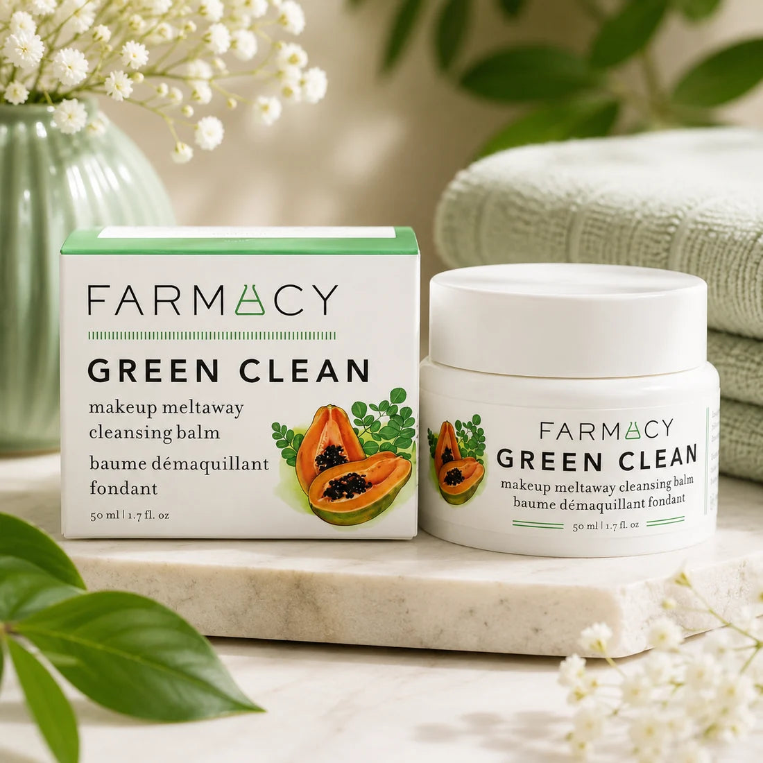 Farmacy Green Clean, Farmacy Green Clean Cleansing Balm, Green Clean Makeup Meltaway, Farmacy Makeup Remover, cleansing balm, makeup meltaway balm, face cleanser, makeup remover cleanser, Farmacy skincare, facial cleansing balm