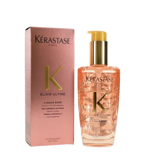 Kérastase Elixir Ultime, L’Huile Rose Hair Oil, Kérastase Hair Oil, Elixir Ultime Rose, Kérastase 100ml, Kérastase 3.4 oz, luxury hair oil, hair shine oil, frizz control hair oil, premium haircare