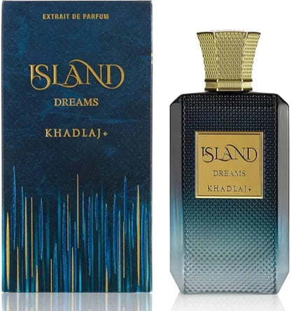 Khadlaj Island Dreams, Island Dreams perfume, Khadlaj Island Dreams Extrait de Parfum, Island Dreams 100ml, Island Dreams 3.4 oz, Khadlaj perfume unisex, unisex Extrait de Parfum, luxury unisex fragrance, Khadlaj fragrance, premium perfume